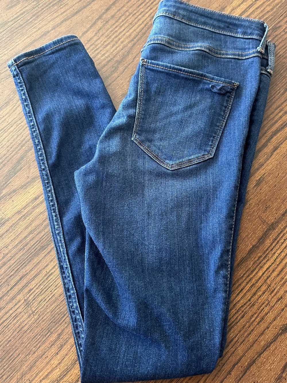 Hollister Women's Deep Blue Skinny Jeans